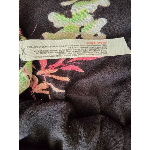 Free People Beau Smocked Floral Print Maxi dress flower Y2K Black M A001141 - Picture 6 of 8